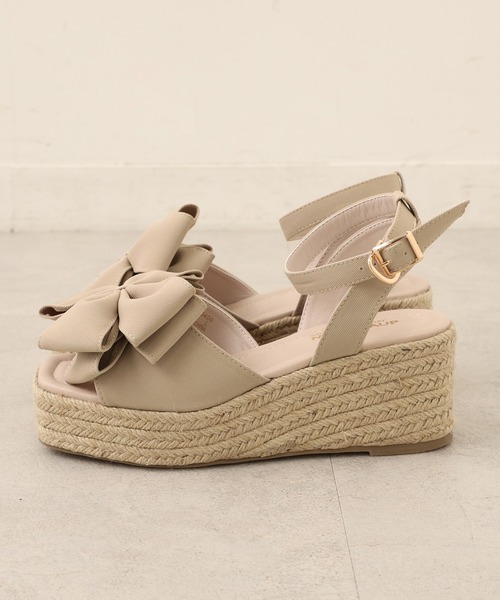 one after another NICE CLAUP（ワンアフターアナザーナイスクラップ）の「ビックリボンサンダル（サンダル・レディース・アイボリー/ベージュ・S/M/L/LL）」の5枚目の写真