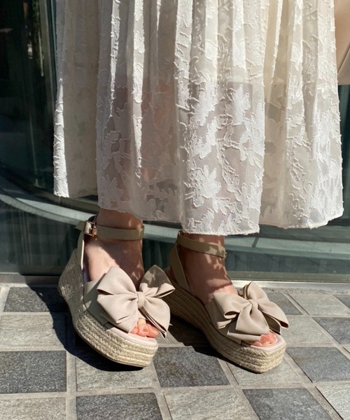 one after another NICE CLAUP（ワンアフターアナザーナイスクラップ）の「ビックリボンサンダル（サンダル・レディース・アイボリー/ベージュ・S/M/L/LL）」の13枚目の写真