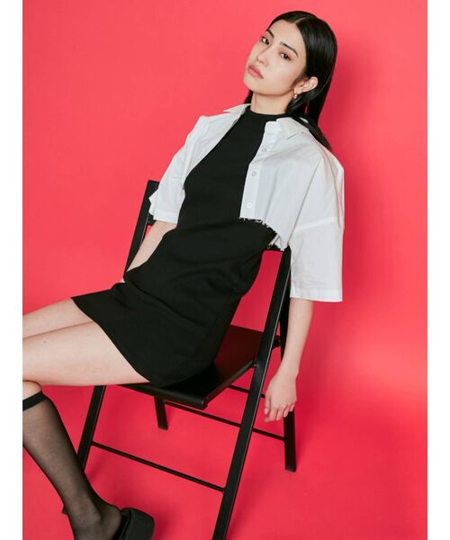 EMODA（エモダ）の「ハイネックリブワンピース（ワンピース・レディース・ブルー/オレンジ/ブラック/グレー・FREE）」の14枚目の写真