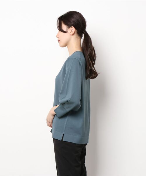 qualite（カリテ）の「ﾚｰﾖﾝｽﾄﾚｯﾁﾆｯﾄ（ニット/セーター・レディース・チャコールグレー/ホワイト/ピンク・フリー）」の5枚目の写真