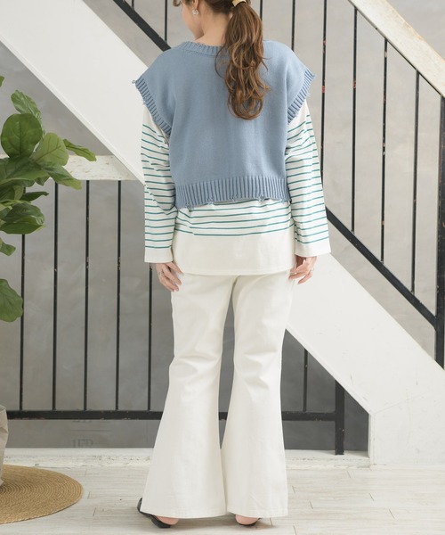 RETRO GIRL（レトロガール）の「イージ-フレアPT（その他パンツ・レディース・オフホワイト/グリーン/レッド/ピンク・SMALL/MEDIUM/LARGE）」の6枚目の写真