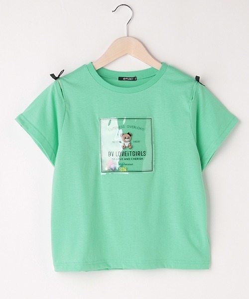 by LOVEiT（バイラビット）の「袖スリットラビコTシャツ（Tシャツ/カットソー・キッズ・ラベンダー/チャコール/エメラルド/イエロー・120cm/160cm/140cm/150cm/130cm）」の2枚目の写真