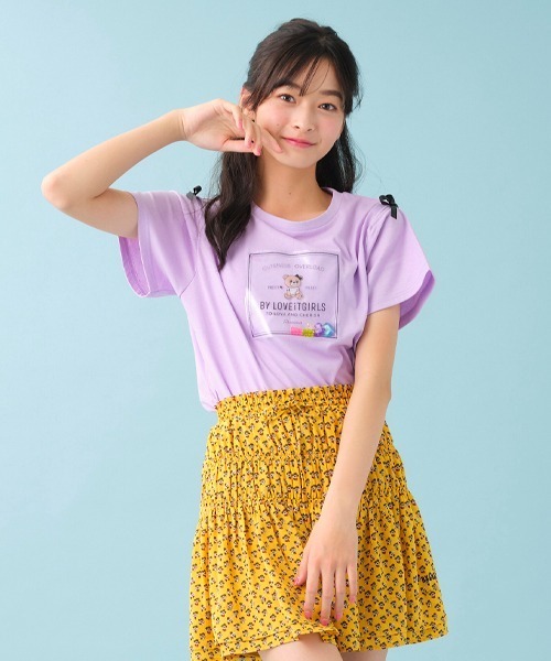 by LOVEiT（バイラビット）の「袖スリットラビコTシャツ（Tシャツ/カットソー・キッズ・ラベンダー/チャコール/エメラルド/イエロー・120cm/160cm/140cm/150cm/130cm）」の14枚目の写真