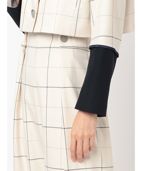 MECRE（メクル）の「バイカラーチェックショートジャケット（テーラードジャケット・レディース・ホワイト/グレー・S/M）」の19枚目の写真