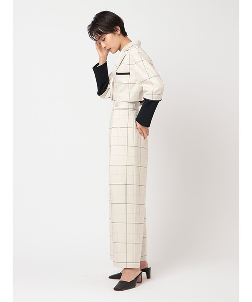 MECRE（メクル）の「バイカラーチェックショートジャケット（テーラードジャケット・レディース・ホワイト/グレー・S/M）」の16枚目の写真