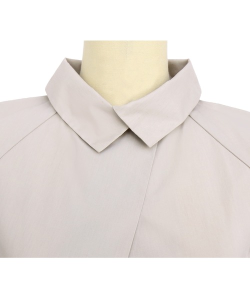 洗える｜シャツカラーデザインTブラウスシャツ｜半袖レギュラーカラートップス体型カバーカットソーオフィスカジュアル通勤服華やかブラウス