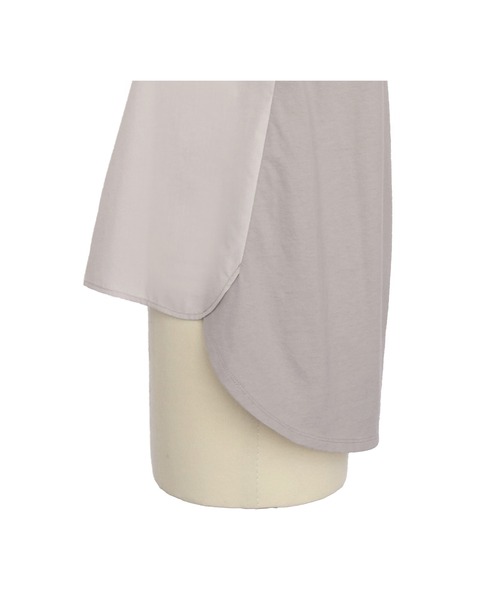 洗える｜シャツカラーデザインTブラウスシャツ｜半袖レギュラーカラートップス体型カバーカットソーオフィスカジュアル通勤服華やかブラウス