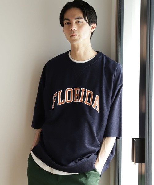 niko and...(ニコアンド)の「ロゴプリントスウェットTシャツ(Tシャツ/カットソー・メンズ・グリーン/グレー/ネイビー・LARGE/MEDIUM)」の3枚目の写真