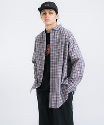 STARTER BLACK LABEL（スターターブラックレーベル）の「STARTER BLACK LABEL スターター ストライプ/チェック柄 刺繍オーバーサイズシャツ（シャツ/ブラウス）」