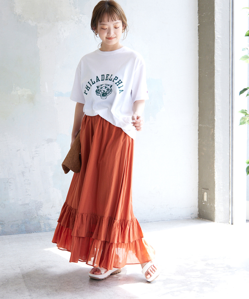 SLOBE IENA（スローブイエナ）の「【Champion / チャンピオン】SLOBE別注ロゴTシャツ（Tシャツ/カットソー・レディース・ブラウン/ホワイト/ネイビー/パープル/オレンジ/グリーン系その他/ブルー/グレー/ピンク・FREE）」の12枚目の写真