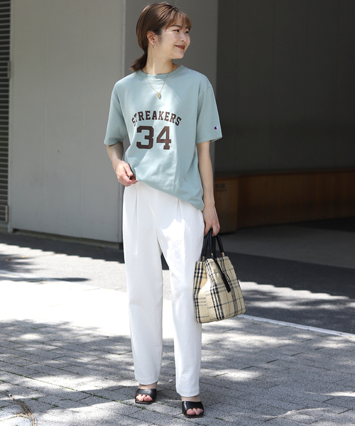 SLOBE IENA（スローブイエナ）の「【Champion / チャンピオン】SLOBE別注ロゴTシャツ（Tシャツ/カットソー・レディース・ブラウン/ホワイト/ネイビー/パープル/オレンジ/グリーン系その他/ブルー/グレー/ピンク・FREE）」の17枚目の写真