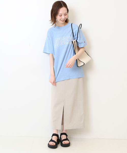 SLOBE IENA（スローブイエナ）の「【Champion / チャンピオン】SLOBE別注ロゴTシャツ（Tシャツ/カットソー・レディース・ブラウン/ホワイト/ネイビー/パープル/オレンジ/グリーン系その他/ブルー/グレー/ピンク・FREE）」の22枚目の写真