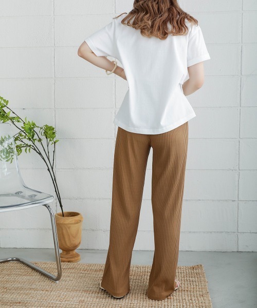 Bab(バブ)の「リブデザインリラックスパンツ(その他パンツ・レディース・ブラック/ブラウン/ライム・M)」の10枚目の写真