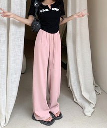 【leune】ドローコードワイドレッグパンツ