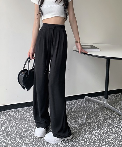 leune（ルネ）の「【leune】ドローコードワイドレッグパンツ（その他パンツ・レディース・ブラック/ピンク/グリーン・LARGE）」の6枚目の写真