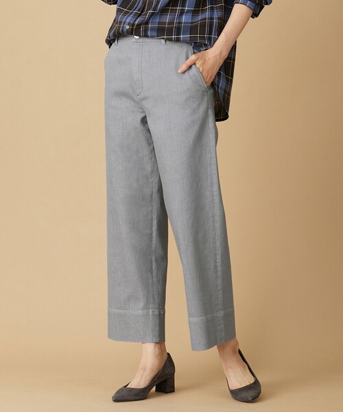 J.PRESS(ジェイプレス)の「【洗える】 10oz Stretch Denim セミワイド パンツ(デニムパンツ・レディース・ブラック系/ネイビー系/ライトグレー系・11/9/7/13)」の1枚目の写真