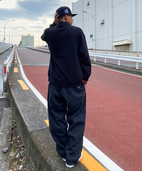 DC（ディーシー）の「【ムラサキスポーツ別注】DC/ディーシー ワンポイントト刺繍 ハーフジップスウェット DPO224098M（スウェット・メンズ・ブラック/グリーン/グレー・M/L/XL）」の13枚目の写真