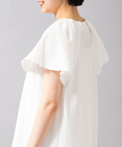 NOLLEY’S（ノーリーズ）の「リップルフレアスリーブブラウス（シャツ/ブラウス・レディース・ブラック/オフホワイト・38）」の12枚目の写真