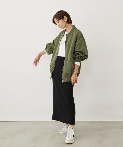 Auntie Rosa Holiday（アンティローザホリデー）の「※入荷禁止※リブニットナロースカート / サイズ展開あり（スカート・レディース・カーキ/ブラック/チャコールグレー・MEDIUM/SMALL）」の8枚目の写真