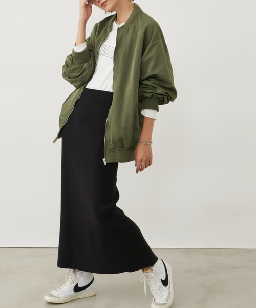 Auntie Rosa Holiday（アンティローザホリデー）の「※入荷禁止※リブニットナロースカート / サイズ展開あり（スカート・レディース・カーキ/ブラック/チャコールグレー・MEDIUM/SMALL）」の9枚目の写真