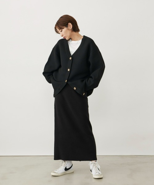 Auntie Rosa Holiday（アンティローザホリデー）の「※入荷禁止※リブニットナロースカート / サイズ展開あり（スカート・レディース・カーキ/ブラック/チャコールグレー・MEDIUM/SMALL）」の11枚目の写真