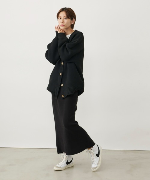 Auntie Rosa Holiday（アンティローザホリデー）の「※入荷禁止※リブニットナロースカート / サイズ展開あり（スカート・レディース・カーキ/ブラック/チャコールグレー・MEDIUM/SMALL）」の12枚目の写真