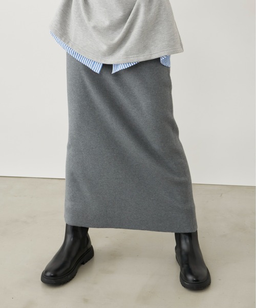 Auntie Rosa Holiday（アンティローザホリデー）の「※入荷禁止※リブニットナロースカート / サイズ展開あり（スカート・レディース・カーキ/ブラック/チャコールグレー・MEDIUM/SMALL）」の20枚目の写真