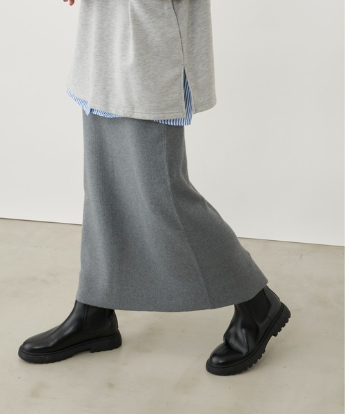 Auntie Rosa Holiday（アンティローザホリデー）の「※入荷禁止※リブニットナロースカート / サイズ展開あり（スカート・レディース・カーキ/ブラック/チャコールグレー・MEDIUM/SMALL）」の21枚目の写真