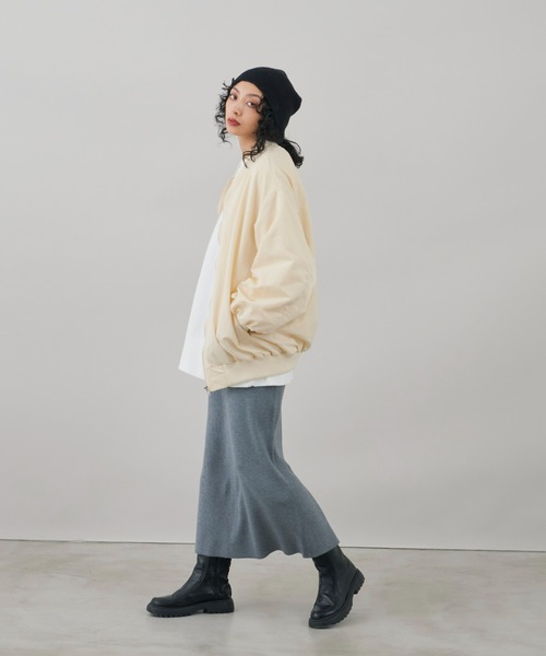 Auntie Rosa Holiday（アンティローザホリデー）の「※入荷禁止※リブニットナロースカート / サイズ展開あり（スカート・レディース・カーキ/ブラック/チャコールグレー・MEDIUM/SMALL）」の15枚目の写真