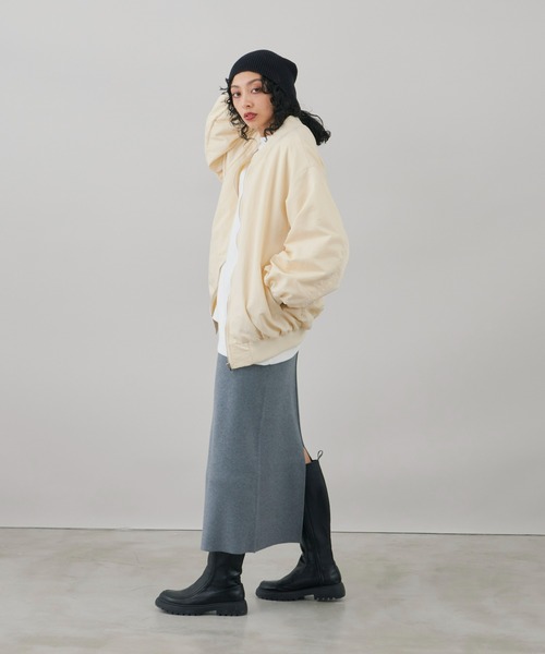 Auntie Rosa Holiday（アンティローザホリデー）の「※入荷禁止※リブニットナロースカート / サイズ展開あり（スカート・レディース・カーキ/ブラック/チャコールグレー・MEDIUM/SMALL）」の16枚目の写真