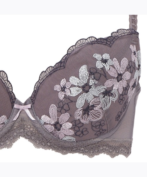 AMOSTYLE BY Triumph（アモスタイルバイトリンプ）の「3/4カップブラ ブラ&ショーツセット（フラワーアレンジメント）【B,C,Dカップ】AMST266 WHU + Mini JX（ブラ&ショーツ・レディース・グレー/イエロー/テラコッタ・B65/B70/C70/D70/B75/C65/C75/D65/D75）」の7枚目の写真