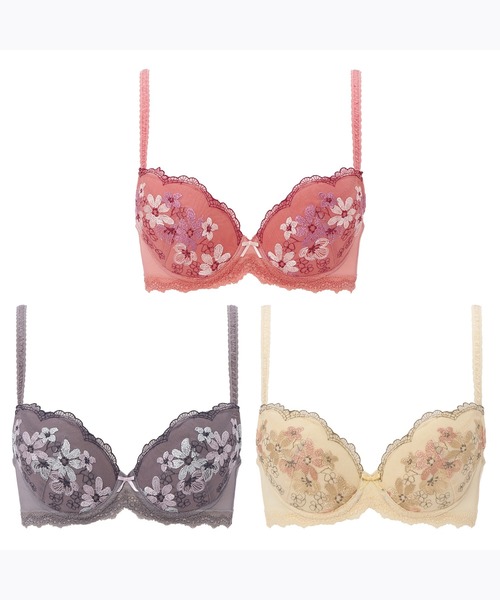 AMOSTYLE BY Triumph（アモスタイルバイトリンプ）の「3/4カップブラ ブラ&ショーツセット（フラワーアレンジメント）【B,C,Dカップ】AMST266 WHU + Mini JX（ブラ&ショーツ・レディース・グレー/イエロー/テラコッタ・B65/B70/C70/D70/B75/C65/C75/D65/D75）」の13枚目の写真