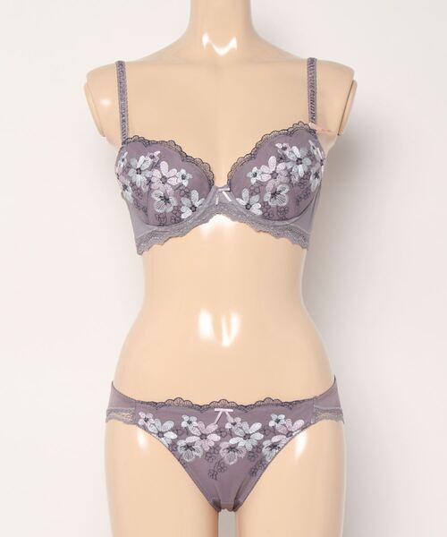 AMOSTYLE BY Triumph（アモスタイルバイトリンプ）の「3/4カップブラ ブラ&ショーツセット（フラワーアレンジメント）【B,C,Dカップ】AMST266 WHU + Mini JX（ブラ&ショーツ・レディース・グレー/イエロー/テラコッタ・B65/B70/C70/D70/B75/C65/C75/D65/D75）」の16枚目の写真