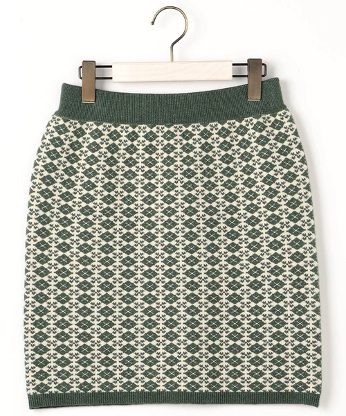 179/WG（イチナナキュウダブルジー）の「ダブルジャカードスカート（スカート・レディース・グリーン/ベージュ/オレンジ・FREE）」の6枚目の写真