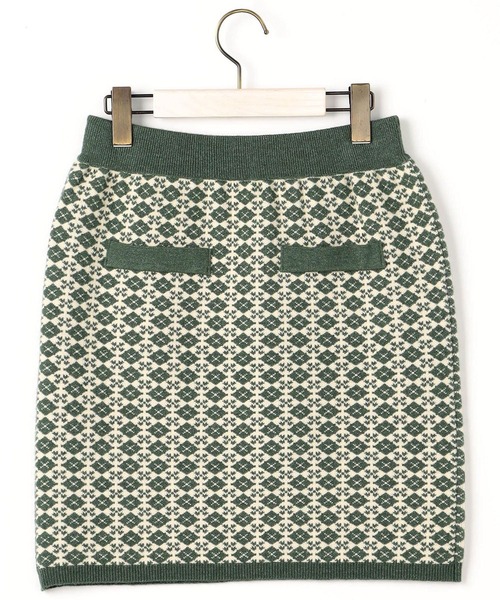 179/WG（イチナナキュウダブルジー）の「ダブルジャカードスカート（スカート・レディース・グリーン/ベージュ/オレンジ・FREE）」の7枚目の写真