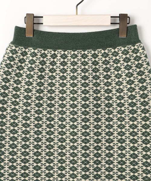 179/WG（イチナナキュウダブルジー）の「ダブルジャカードスカート（スカート・レディース・グリーン/ベージュ/オレンジ・FREE）」の8枚目の写真