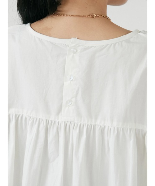 CRAFT STANDARD BOUTIQUE(クラフトスタンダードブティック)の「シャーリングチュニック *◆(Tシャツ/カットソー・レディース・チャコールグレー/オフホワイト/ブラウン・FREE)」の9枚目の写真