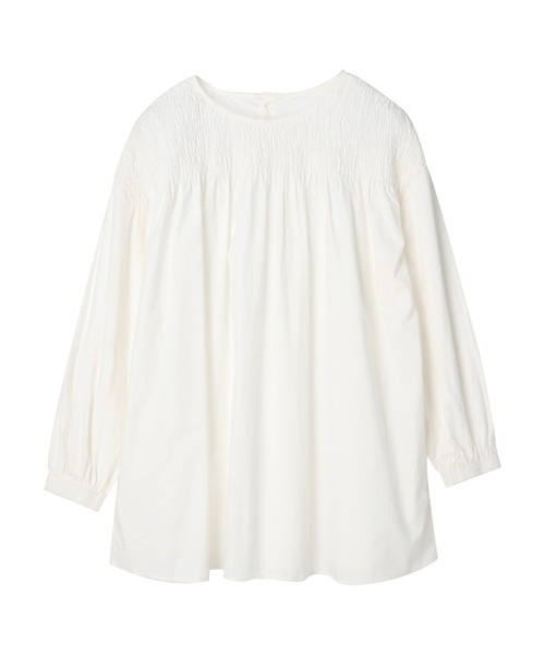 CRAFT STANDARD BOUTIQUE(クラフトスタンダードブティック)の「シャーリングチュニック *◆(Tシャツ/カットソー・レディース・チャコールグレー/オフホワイト/ブラウン・FREE)」の11枚目の写真