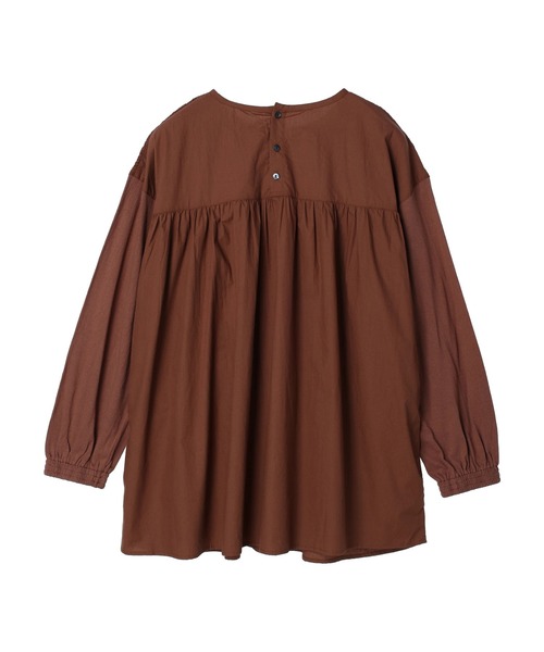 CRAFT STANDARD BOUTIQUE(クラフトスタンダードブティック)の「シャーリングチュニック *◆(Tシャツ/カットソー・レディース・チャコールグレー/オフホワイト/ブラウン・FREE)」の14枚目の写真
