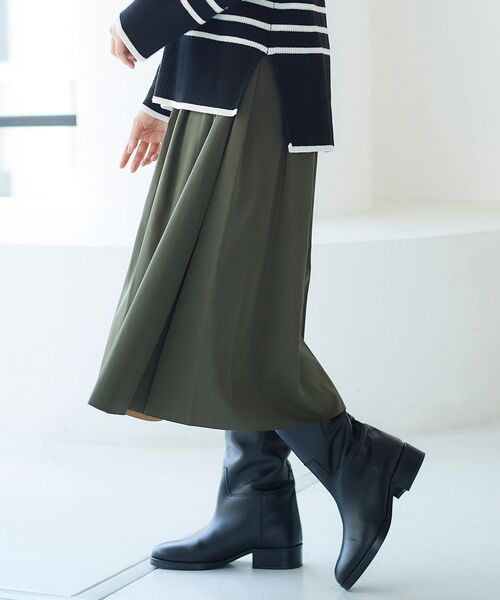 le.coeur blanc(ルクールブラン)の「リバーシブルタフタギャザースカート(スカート・レディース・ピンク系その他/カーキオリーブ/ブルー・36/38)」の5枚目の写真