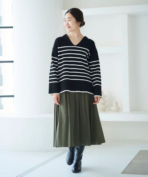 le.coeur blanc(ルクールブラン)の「リバーシブルタフタギャザースカート(スカート・レディース・ピンク系その他/カーキオリーブ/ブルー・36/38)」の7枚目の写真