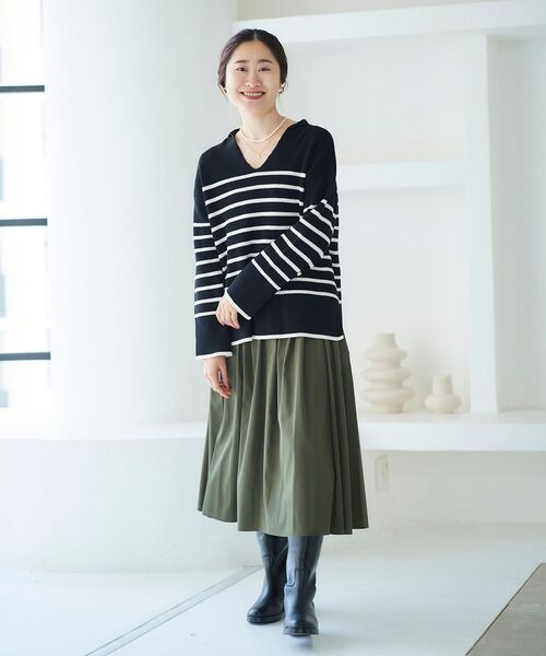 le.coeur blanc(ルクールブラン)の「リバーシブルタフタギャザースカート(スカート・レディース・ピンク系その他/カーキオリーブ/ブルー・36/38)」の8枚目の写真