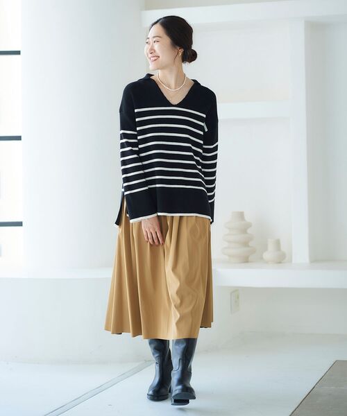 le.coeur blanc(ルクールブラン)の「リバーシブルタフタギャザースカート(スカート・レディース・ピンク系その他/カーキオリーブ/ブルー・36/38)」の15枚目の写真