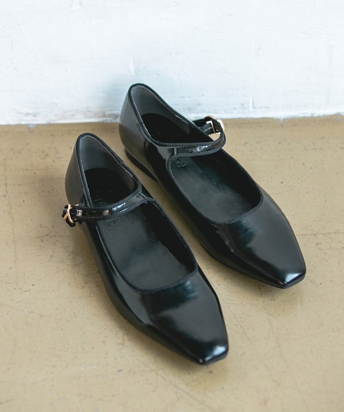 A part by(アパートバイ)の「【消臭・抗菌防臭加工】メリージェーンフラットシューズ 124927(バレエシューズ・レディース・ブラック/カーキ・MEDIUM/LARGE)」の2枚目の写真