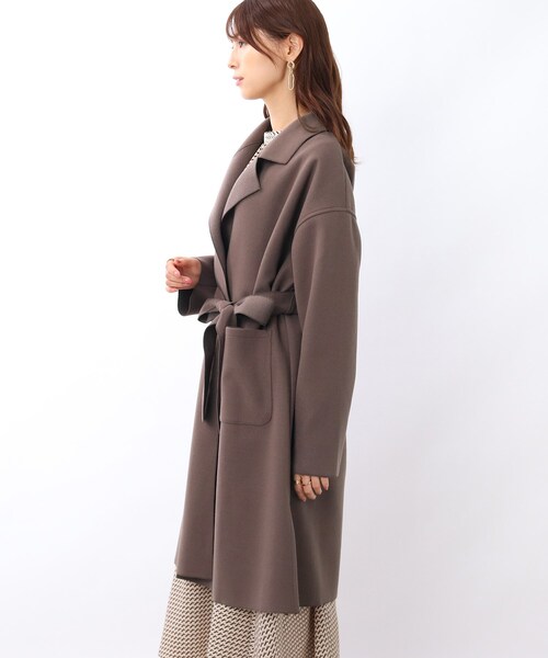 DRESKIP(ドレスキップ)の「◆ベルト付き 着流しテーラーコート(チェスターコート・レディース・ブラウン系/ブラック/ナチュラル・02/03)」の6枚目の写真