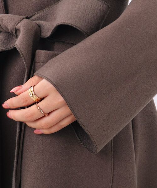 DRESKIP(ドレスキップ)の「◆ベルト付き 着流しテーラーコート(チェスターコート・レディース・ブラウン系/ブラック/ナチュラル・02/03)」の10枚目の写真