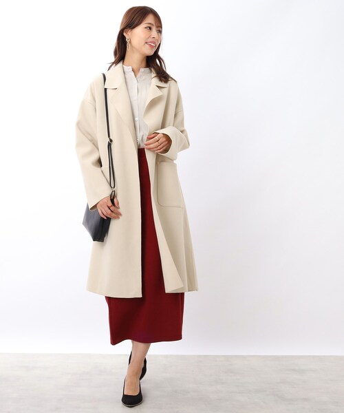 DRESKIP(ドレスキップ)の「◆ベルト付き 着流しテーラーコート(チェスターコート・レディース・ブラウン系/ブラック/ナチュラル・02/03)」の17枚目の写真