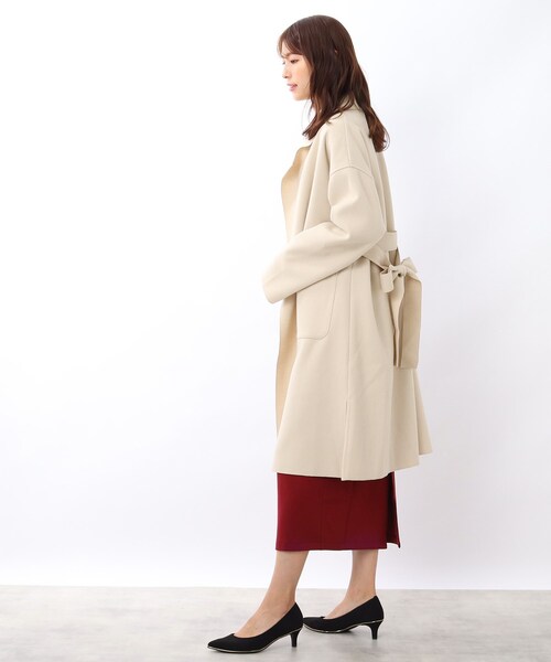 DRESKIP(ドレスキップ)の「◆ベルト付き 着流しテーラーコート(チェスターコート・レディース・ブラウン系/ブラック/ナチュラル・02/03)」の18枚目の写真