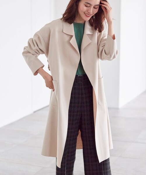 DRESKIP(ドレスキップ)の「◆ベルト付き 着流しテーラーコート(チェスターコート・レディース・ブラウン系/ブラック/ナチュラル・02/03)」の3枚目の写真