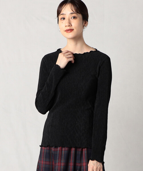 Comme　Ca　Mature（コムサマチュア）の「楊柳プリーツ　ハイネックプルオーバー（Tシャツ/カットソー・レディース・ホワイト/ブラック/ベージュ/ミント・MEDIUM/LARGE）」の3枚目の写真